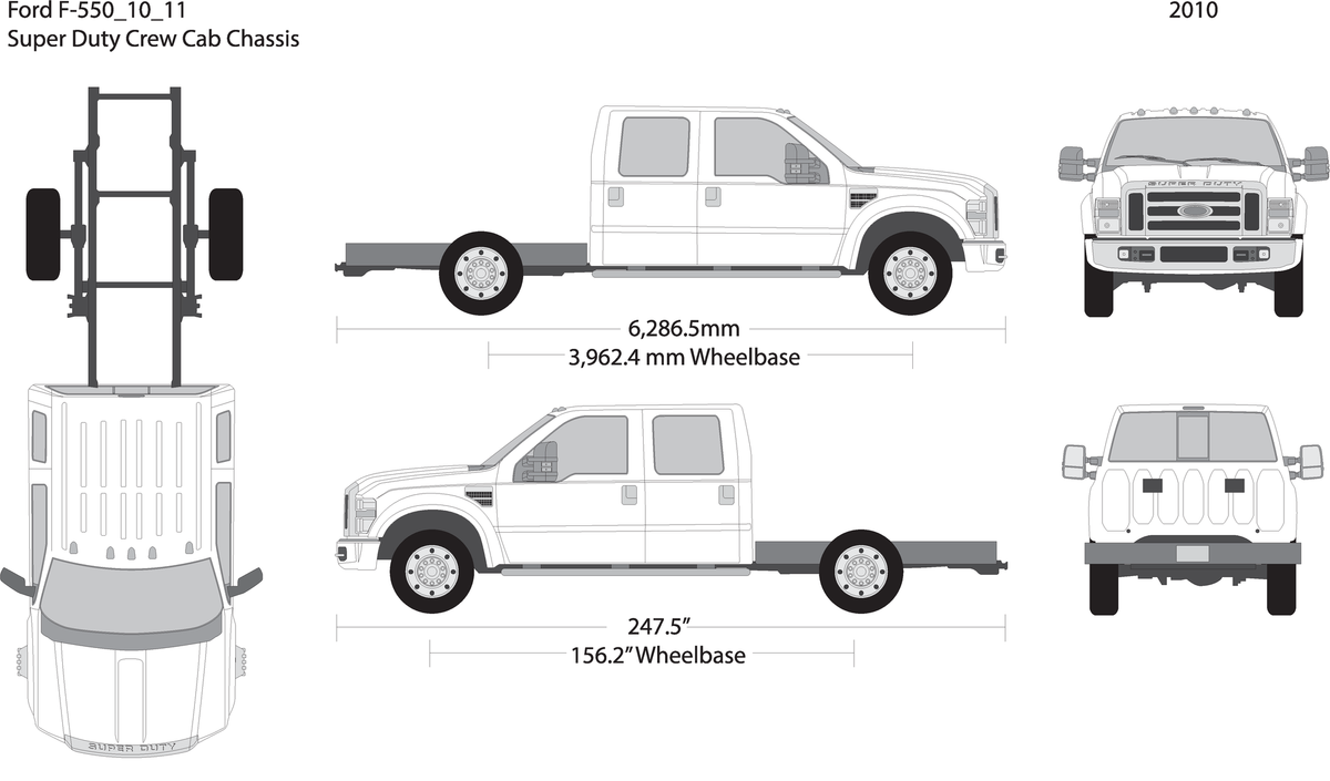 2010 Ford F 550 V11 Vehicle Wrap Template