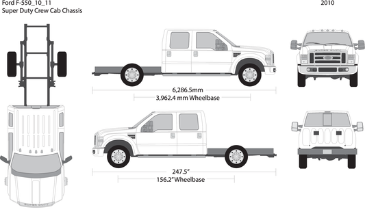 2010 Ford F 550 V11 Vehicle Wrap Template