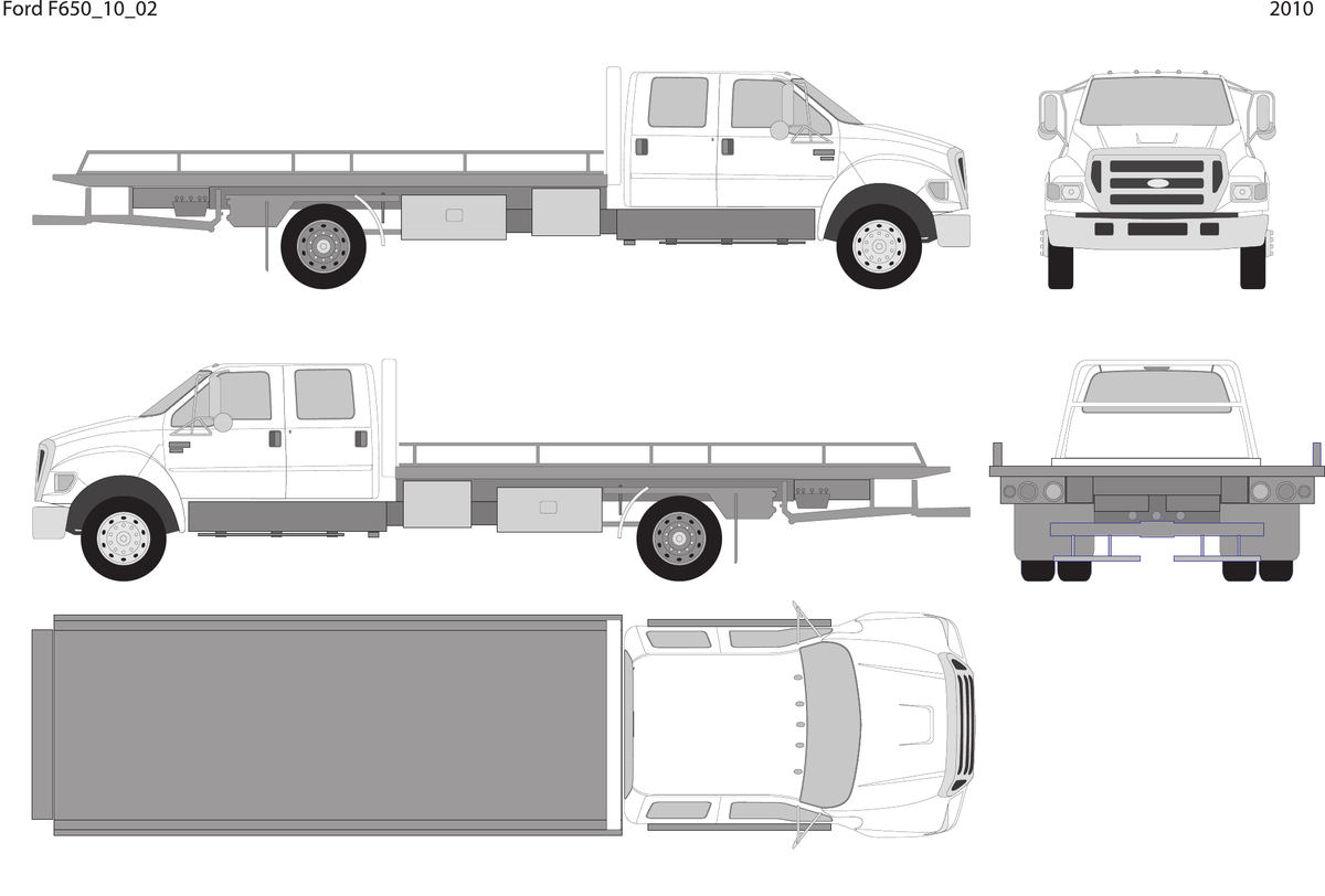 2010 Ford F-650 vector wrap template V02, Design-Ready PDF - GravBase