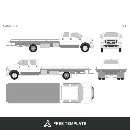 2010 Ford F-650 free vector vehicle wrap template - GravBase