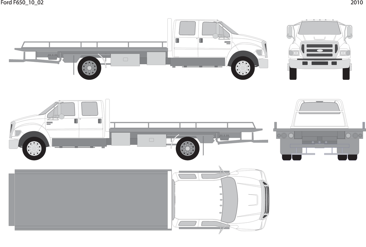 2010 Ford F 650 V02 Vehicle Wrap Template