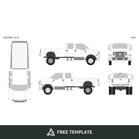 2010 Ford F-650 free vector vehicle wrap template - GravBase