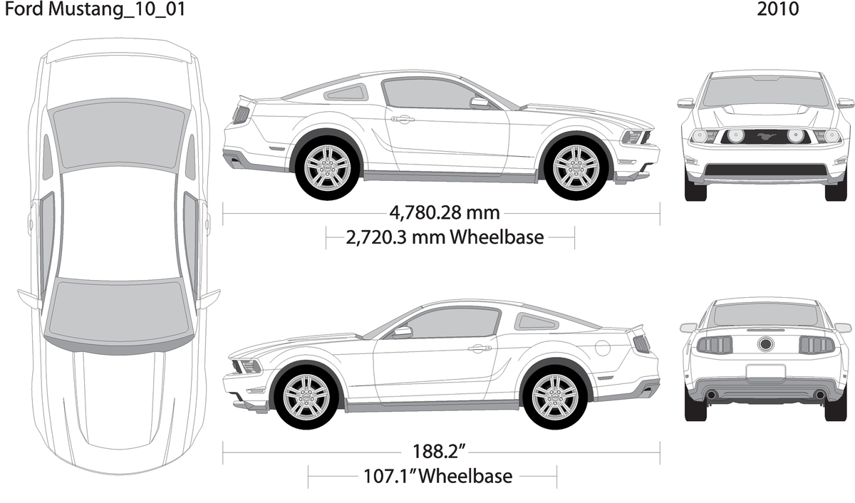 2010 Ford Mustang V01 Vehicle Wrap Template