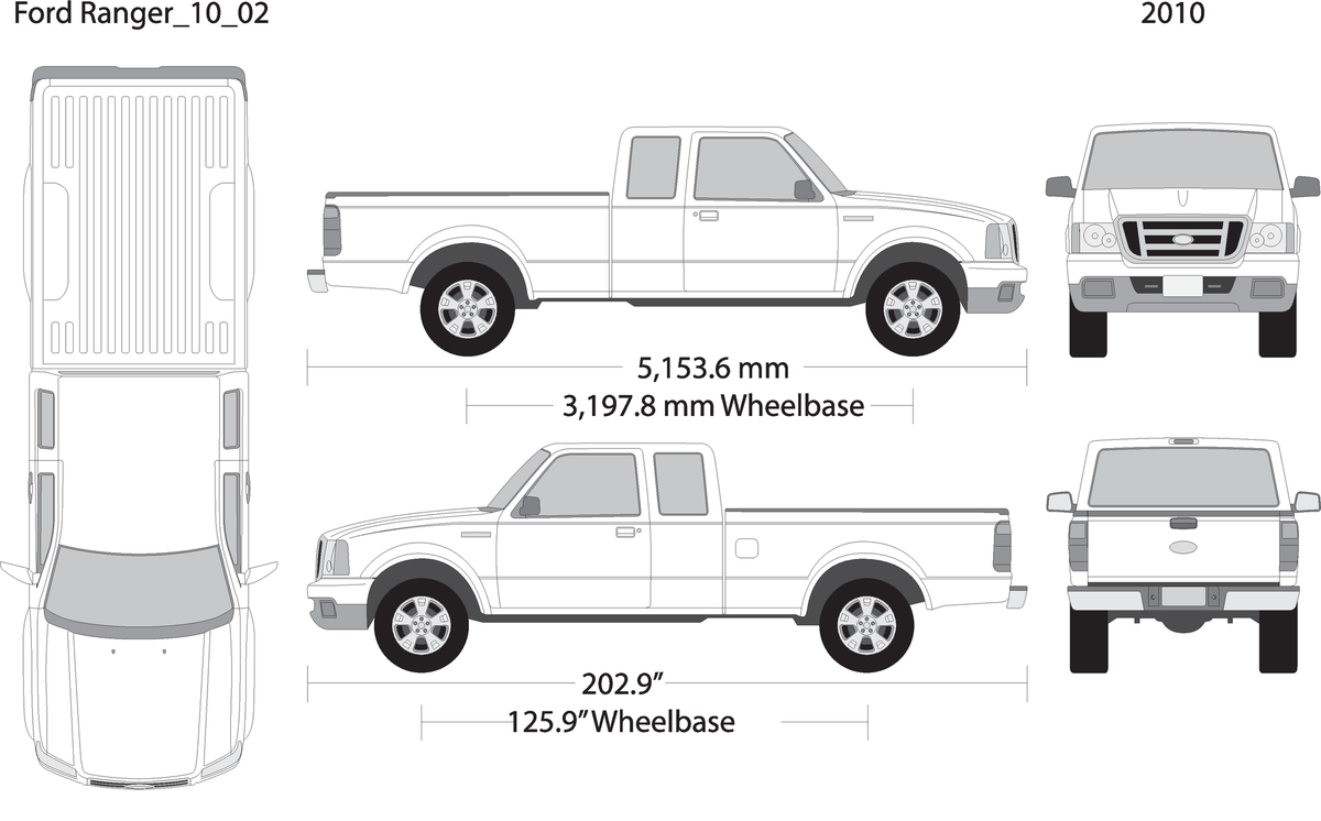 2010 Ford Ranger V02 Vehicle Wrap Template