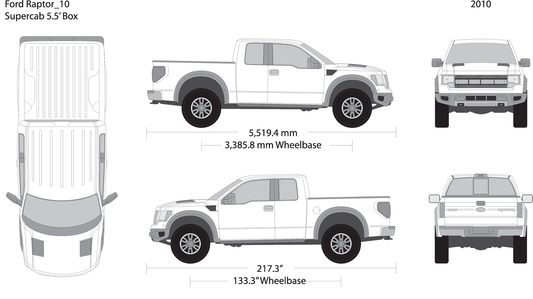 2010 Ford Raptor V01 Vehicle Wrap Template