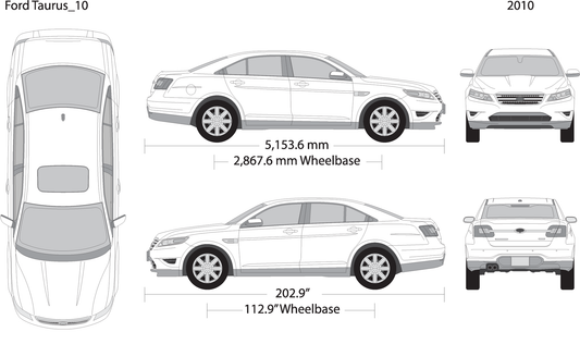 2010 Ford Taurus V10 Vehicle Wrap Template