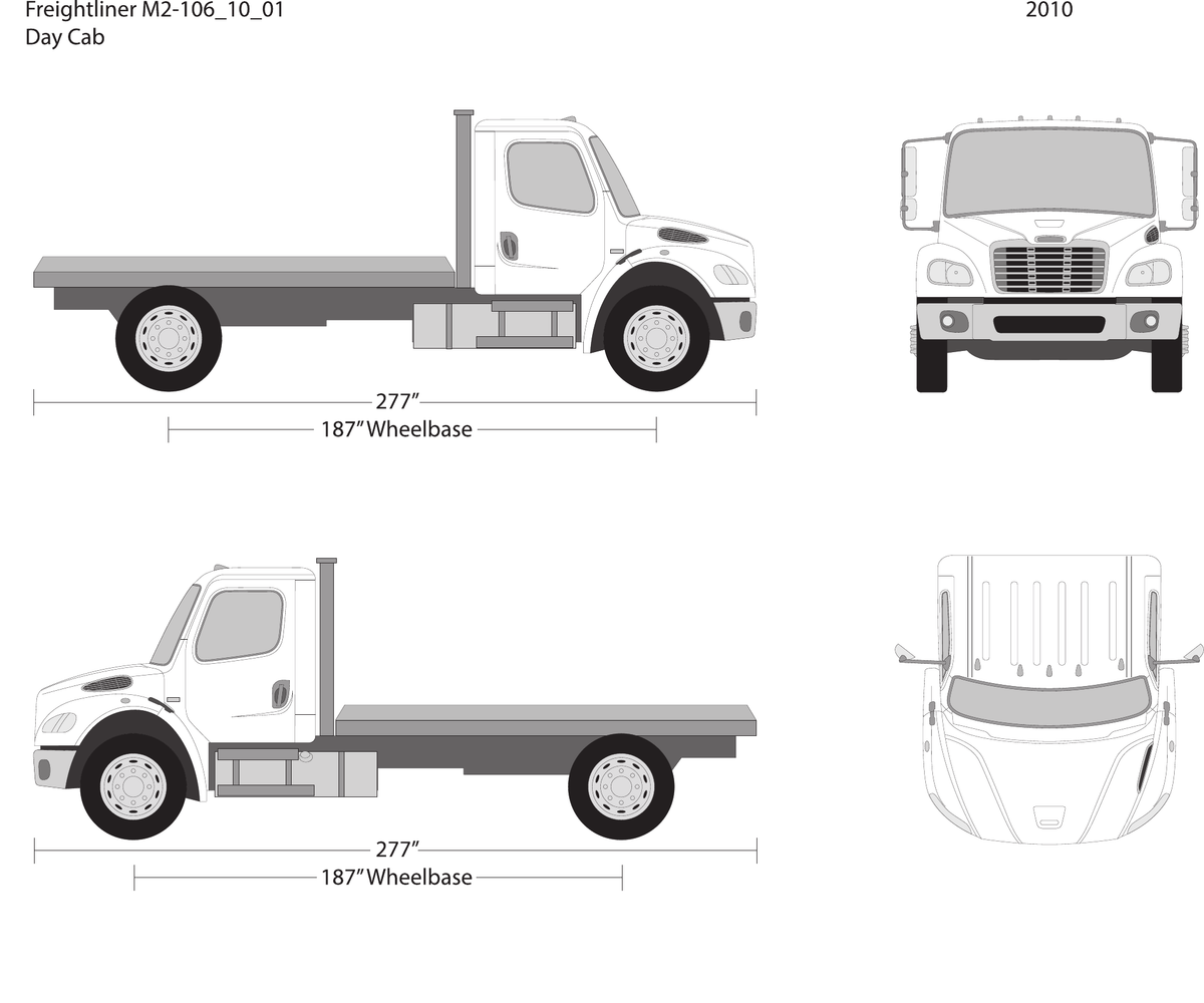 2010 Freightliner M2-106 free vector vehicle wrap template - GravBase