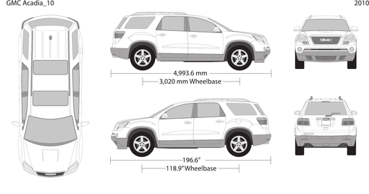 2010 GMC Acadia vector wrap template, Design-Ready PDF - GravBase