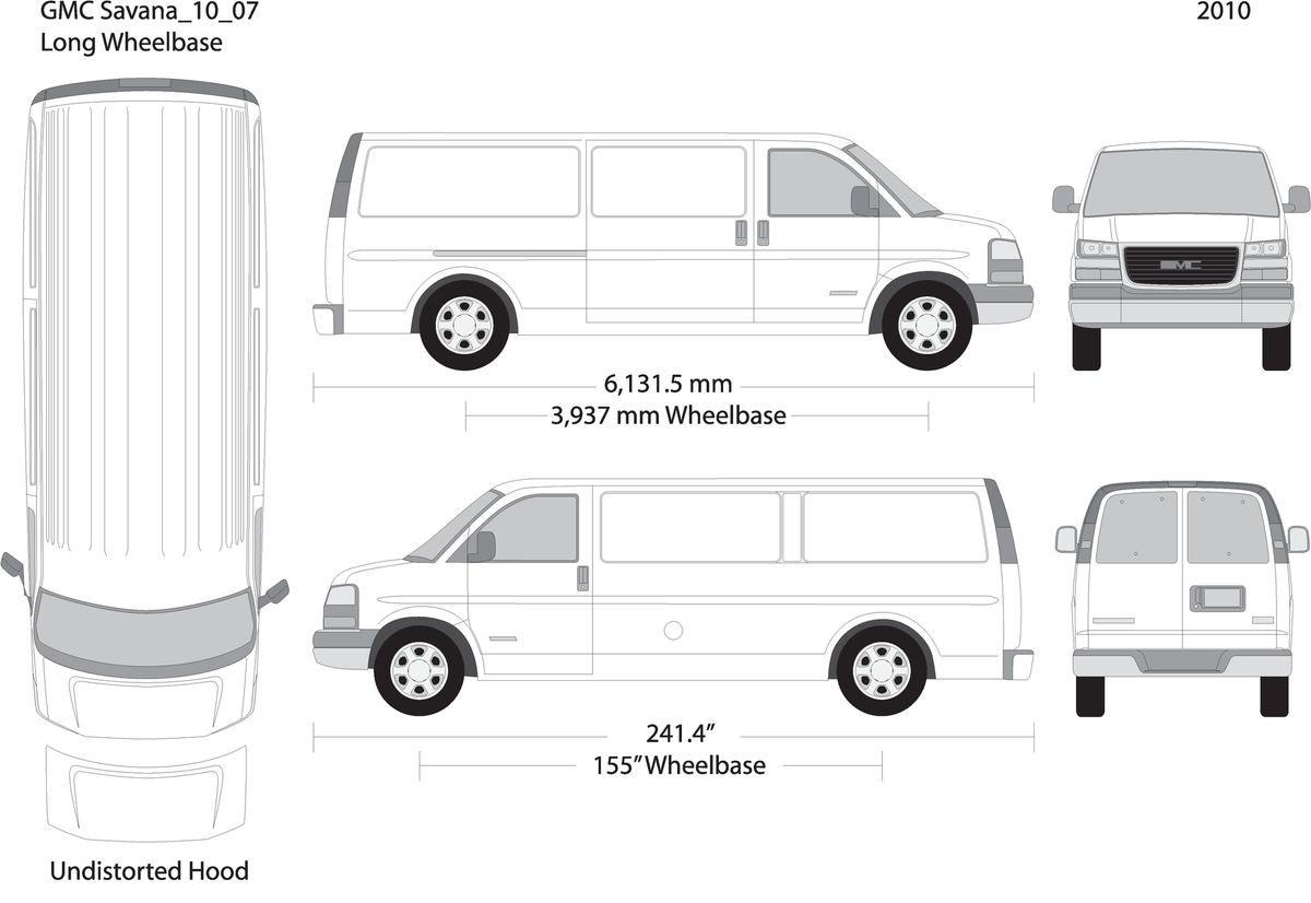 2010 Gmc Savana V07 Vehicle Wrap Template