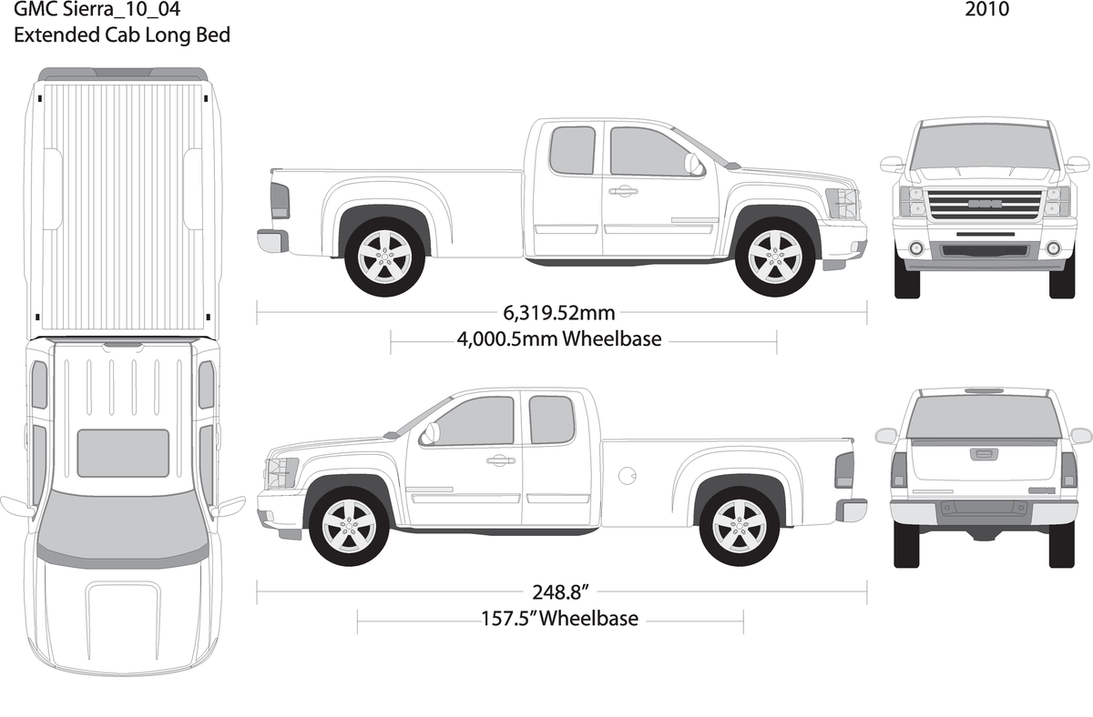 2010 Gmc Sierra 1500 V04 Vehicle Wrap Template
