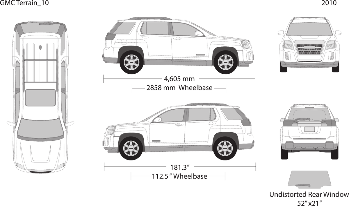 2010 GMC Terrain vector wrap template, Design-Ready PDF - GravBase