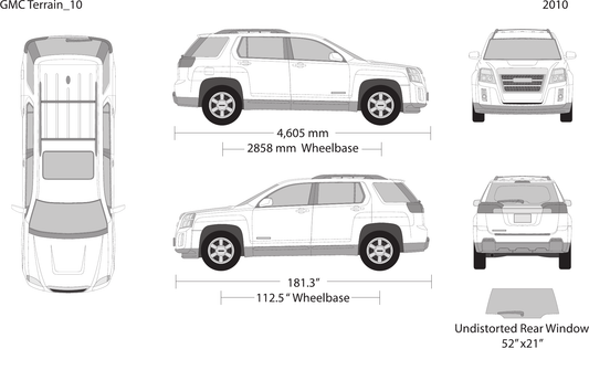 2010 GMC Terrain vector wrap template, Design-Ready PDF - GravBase