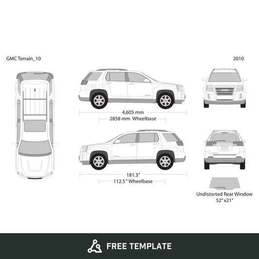 2010 GMC Terrain free vector vehicle wrap template - GravBase