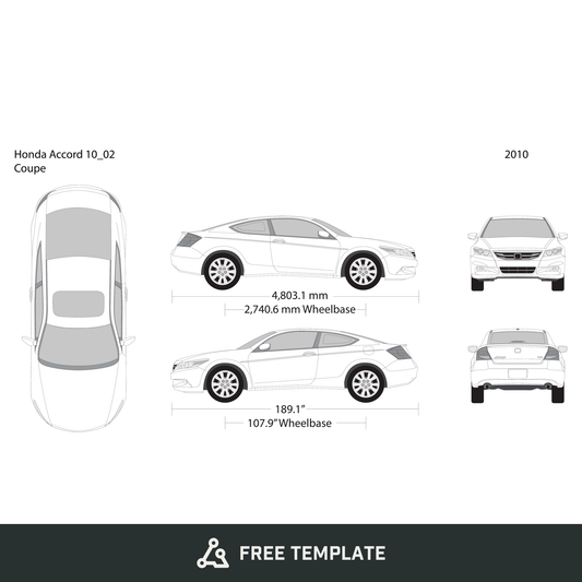2010 Honda Accord Coupe free vector vehicle wrap template - GravBase