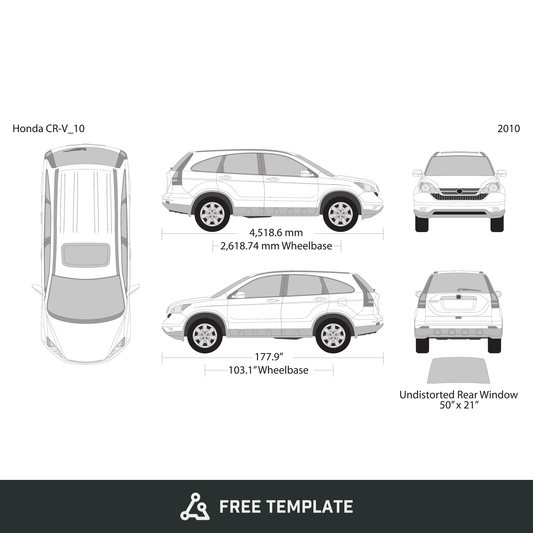 2010 Honda CR-V free vector vehicle wrap template - GravBase