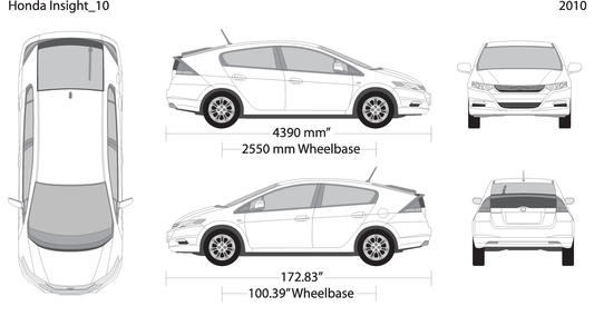 2010 Honda Insight V10 Vehicle Wrap Template