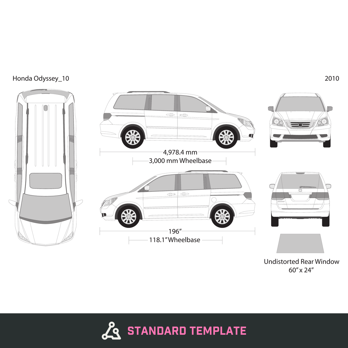 2010 Honda Odyssey vector wrap template, Design-Ready PDF - GravBase