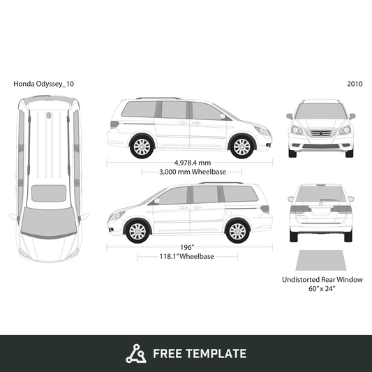 2010 Honda Odyssey free vector vehicle wrap template - GravBase