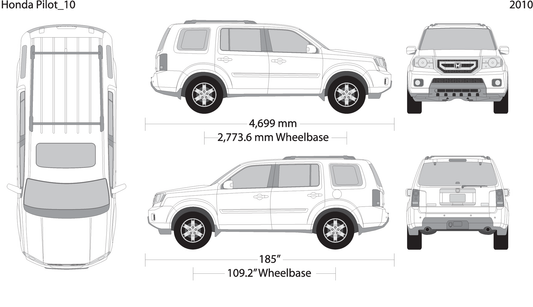 2010 Honda Pilot V10 Vehicle Wrap Template