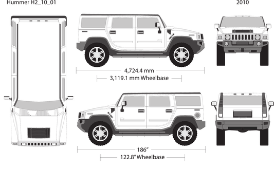 2010 Hummer H2 vector wrap template V01, Design-Ready PDF - GravBase