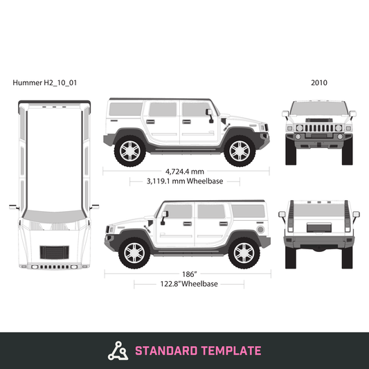 2010 Hummer H2 vector wrap template V01, Design-Ready PDF - GravBase