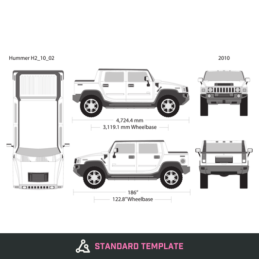 2010 Hummer H2 vector wrap template V02, Design-Ready PDF - GravBase
