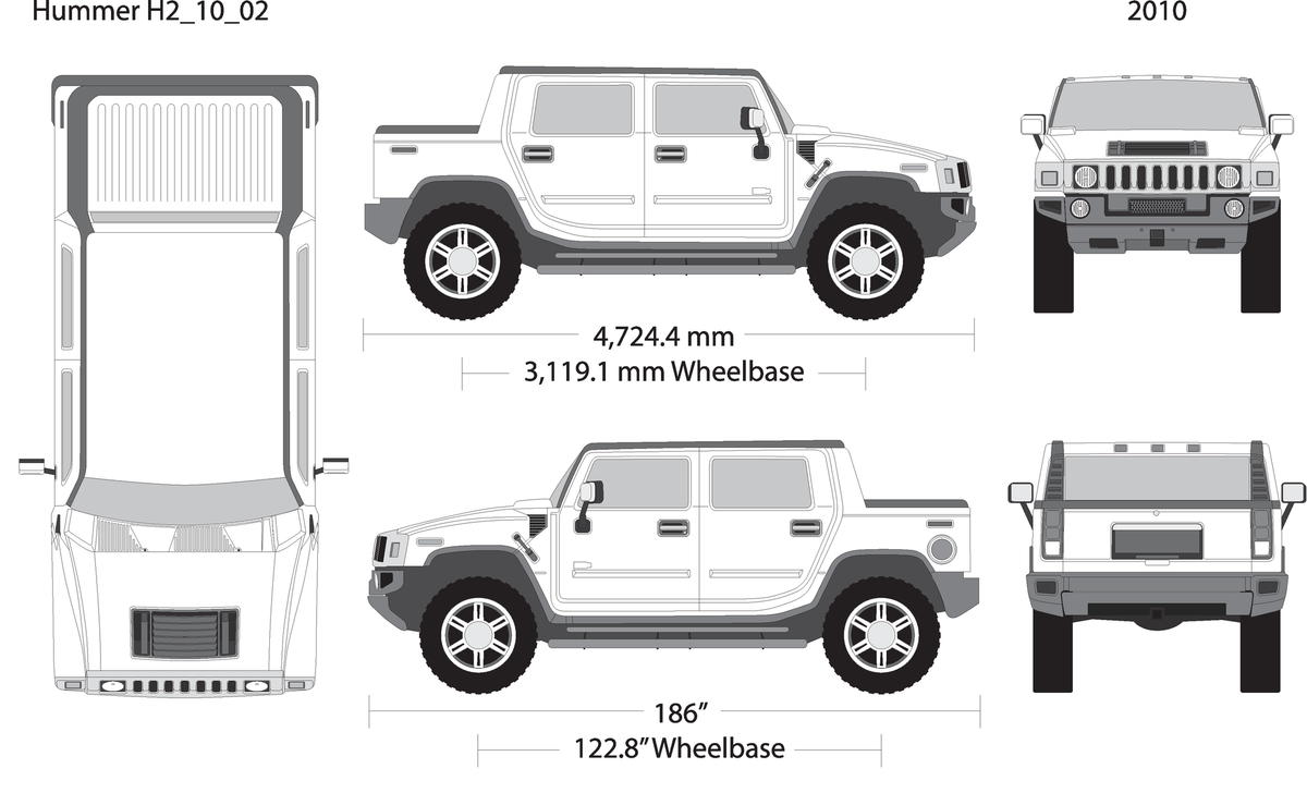 2010 Hummer H2 V02 Vehicle Wrap Template