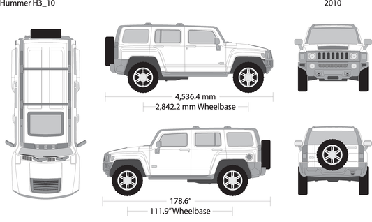 2010 Hummer H3 V10 Vehicle Wrap Template