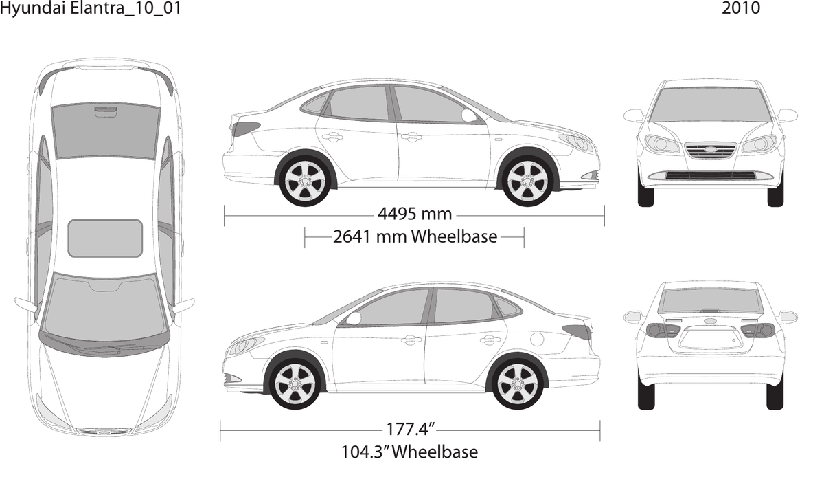 2010 Hyundai Elantra vector wrap template, Design-Ready PDF - GravBase