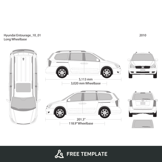 2010 Hyundai Entourage free vector vehicle wrap template - GravBase
