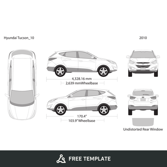 2010 Hyundai Tucson free vector vehicle wrap template - GravBase