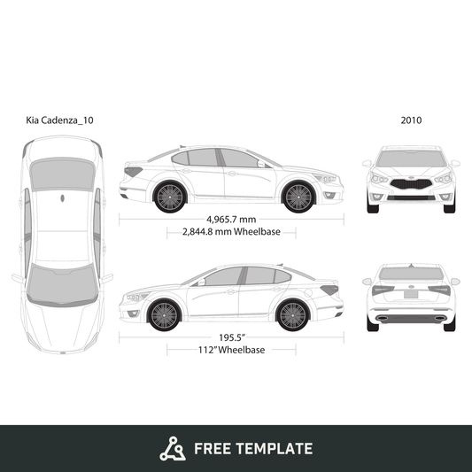 2010 Kia Cadenza free vector vehicle wrap template - GravBase