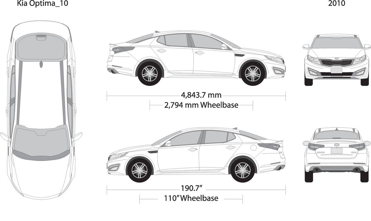 2010 Kia Optima V10 Vehicle Wrap Template