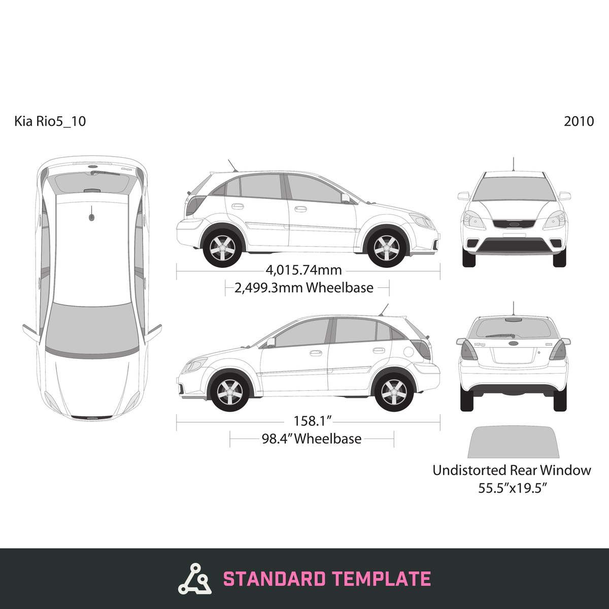 2010 Kia Rio5 vector wrap template, Design-Ready PDF - GravBase