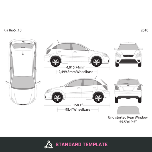 2010 Kia Rio5 vector wrap template, Design-Ready PDF - GravBase