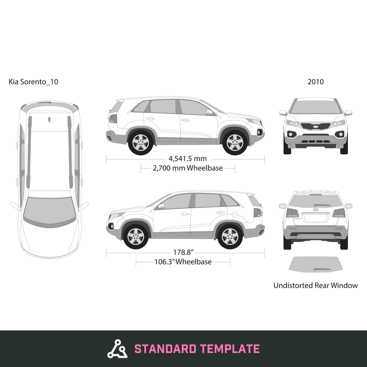 2010 Kia Sorento vector wrap template, Design-Ready PDF - GravBase