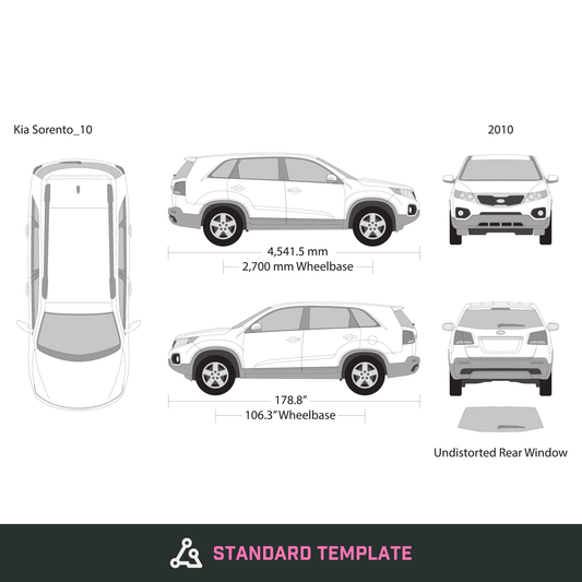 2010 Kia Sorento vector wrap template, Design-Ready PDF - GravBase