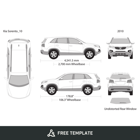 2010 Kia Sorento free vector vehicle wrap template - GravBase