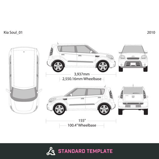 2010 Kia Soul vector wrap template, Design-Ready PDF - GravBase
