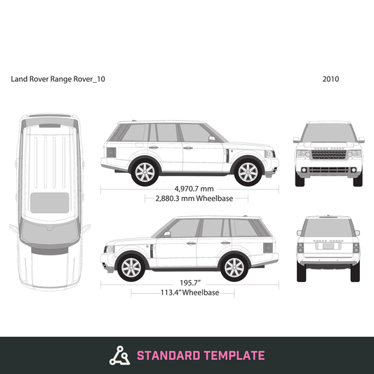 2010 Land Rover Range Rover Sport vector wrap template, Design-Ready PDF - GravBase