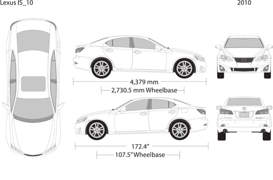 2010 Lexus IS vector wrap template, Design-Ready PDF - GravBase