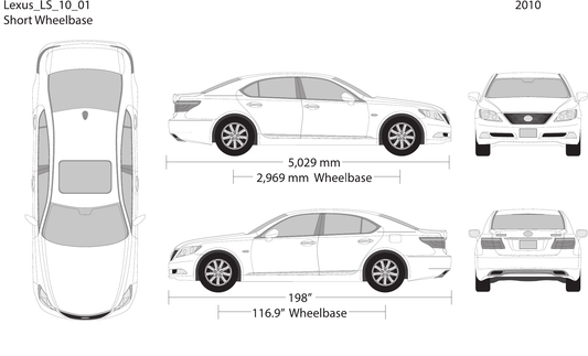 2010 Lexus LS vector wrap template, Design-Ready PDF - GravBase