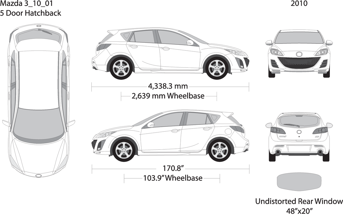 2010 Mazda Mazda 3 Hatchback V01 Vehicle Wrap Template