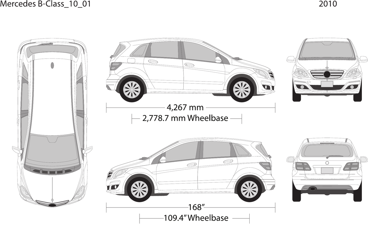 2010 Mercedes B-Class vector wrap template, Design-Ready PDF - GravBase