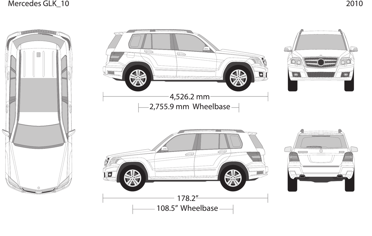 2010 Mercedes GLK vector wrap template, Design-Ready PDF - GravBase