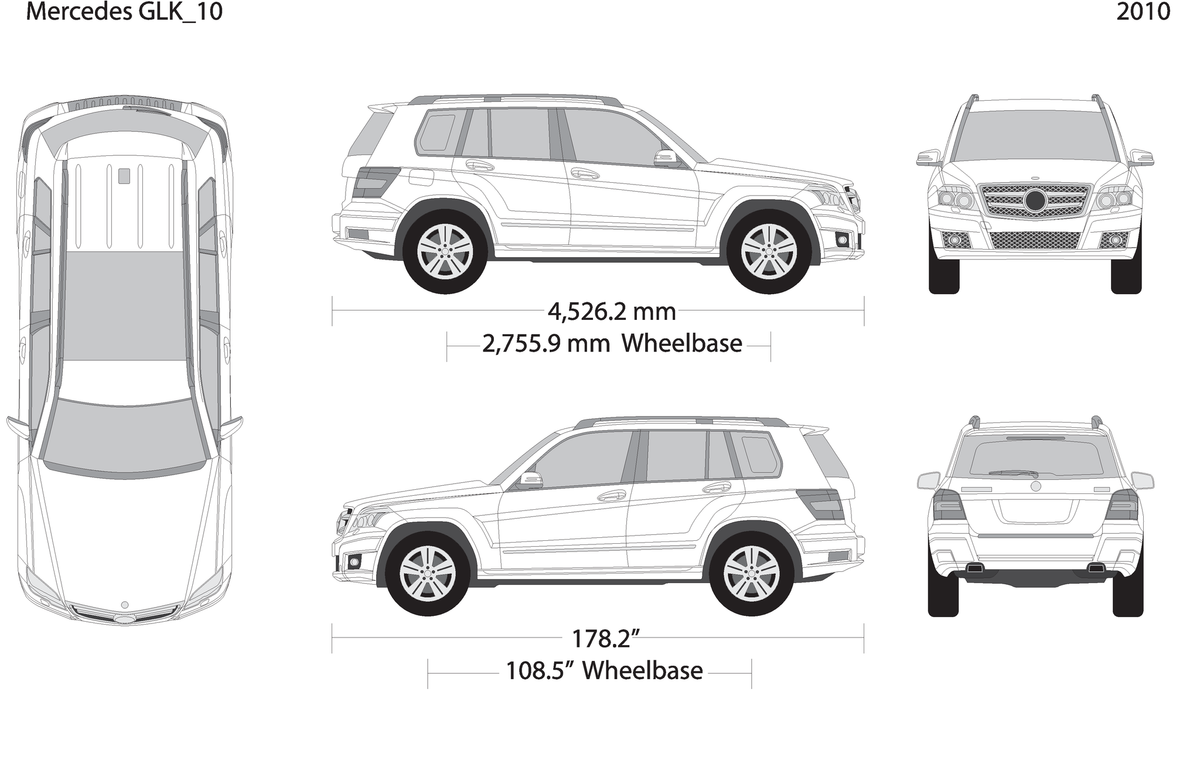 2010 Mercedes Glk V10 Vehicle Wrap Template