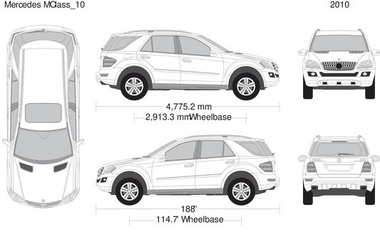 2010 Mercedes M Class V10 Vehicle Wrap Template