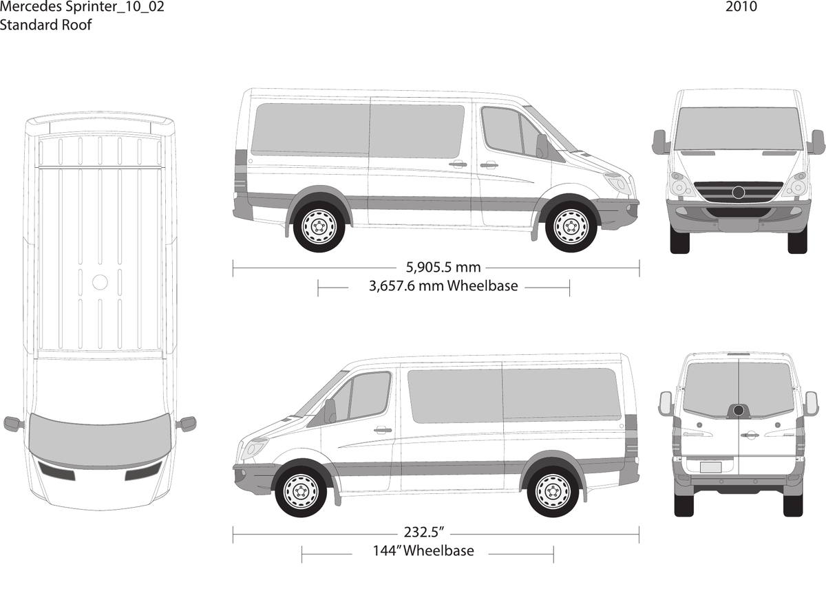 2010 Mercedes Sprinter Vector Wrap Template - GravBase