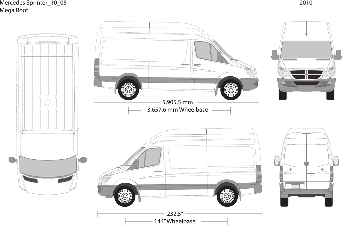 2010 Mercedes Sprinter vector wrap template V05, Design-Ready PDF - GravBase