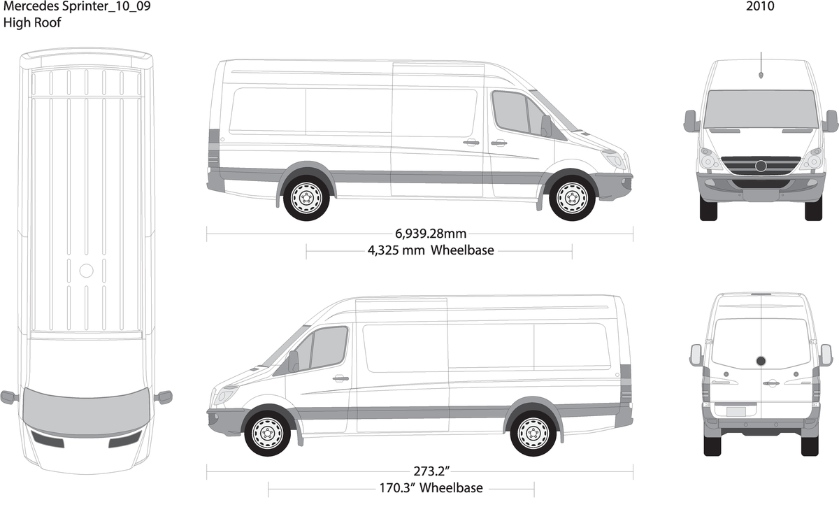 2010 Mercedes Sprinter V09 Vehicle Wrap Template